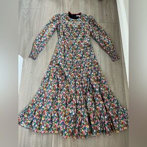 Boden Multicolor Floral Long Sleeve Dress